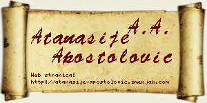 Atanasije Apostolović vizit kartica